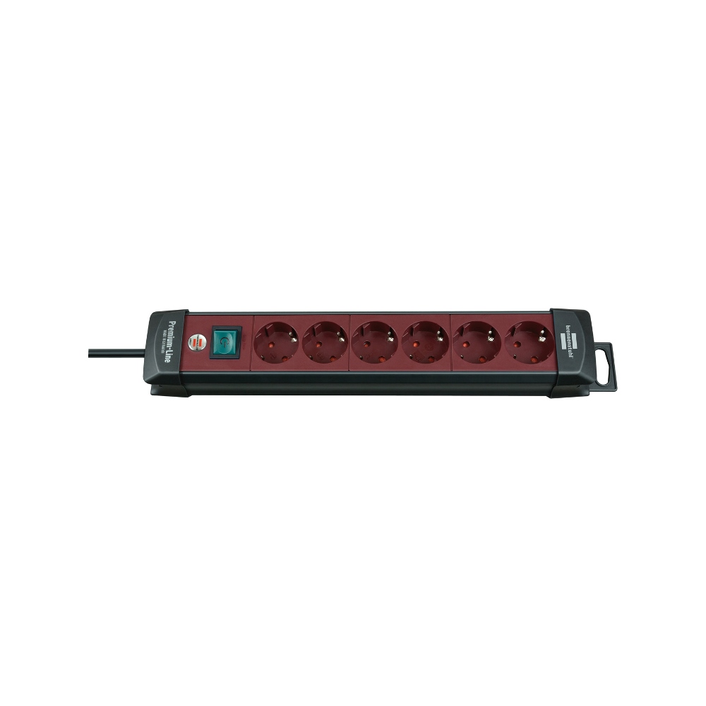 Удлинитель Brennenstuhl Premium-Line 6 розеток кабель 3 м H05VV-F 3G1,5 черный/бордовый 1951760100