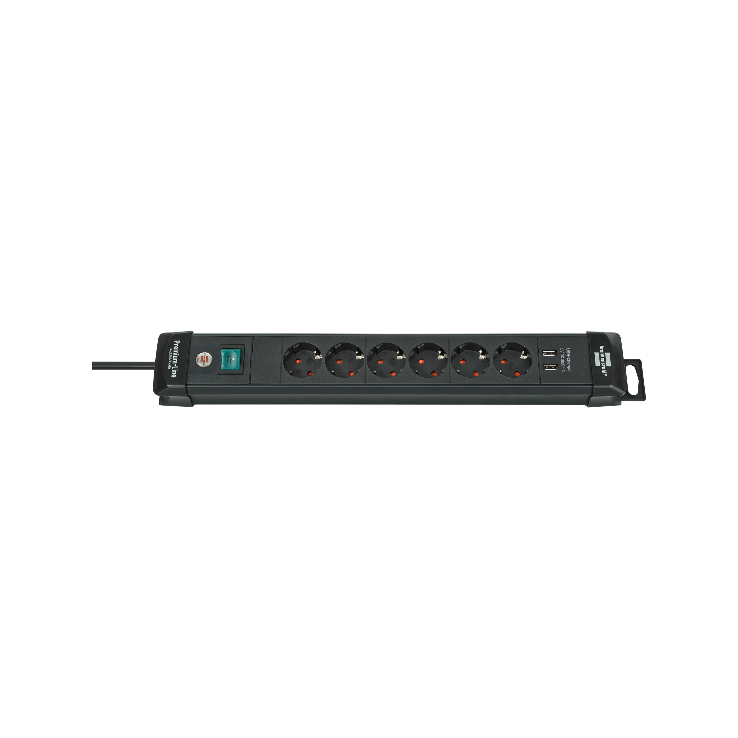 Удлинитель Brennenstuhl Premium-Line 6 розеток 2 USB кабель 3 м H05VV-F 3G1,5 черный IP20 1951160602