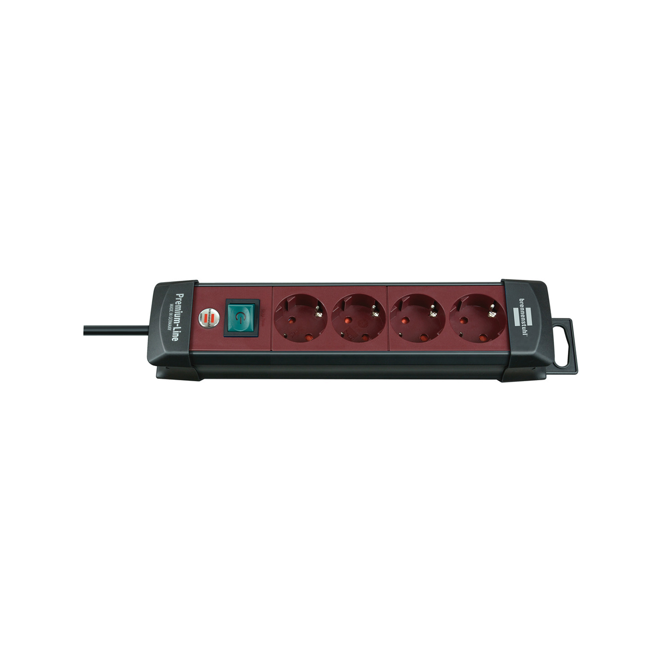 Удлинитель Brennenstuhl Premium-Line 4 розетки кабель 1,8 м H05VV-F 3G1,5 черный/бордовый  1951740100