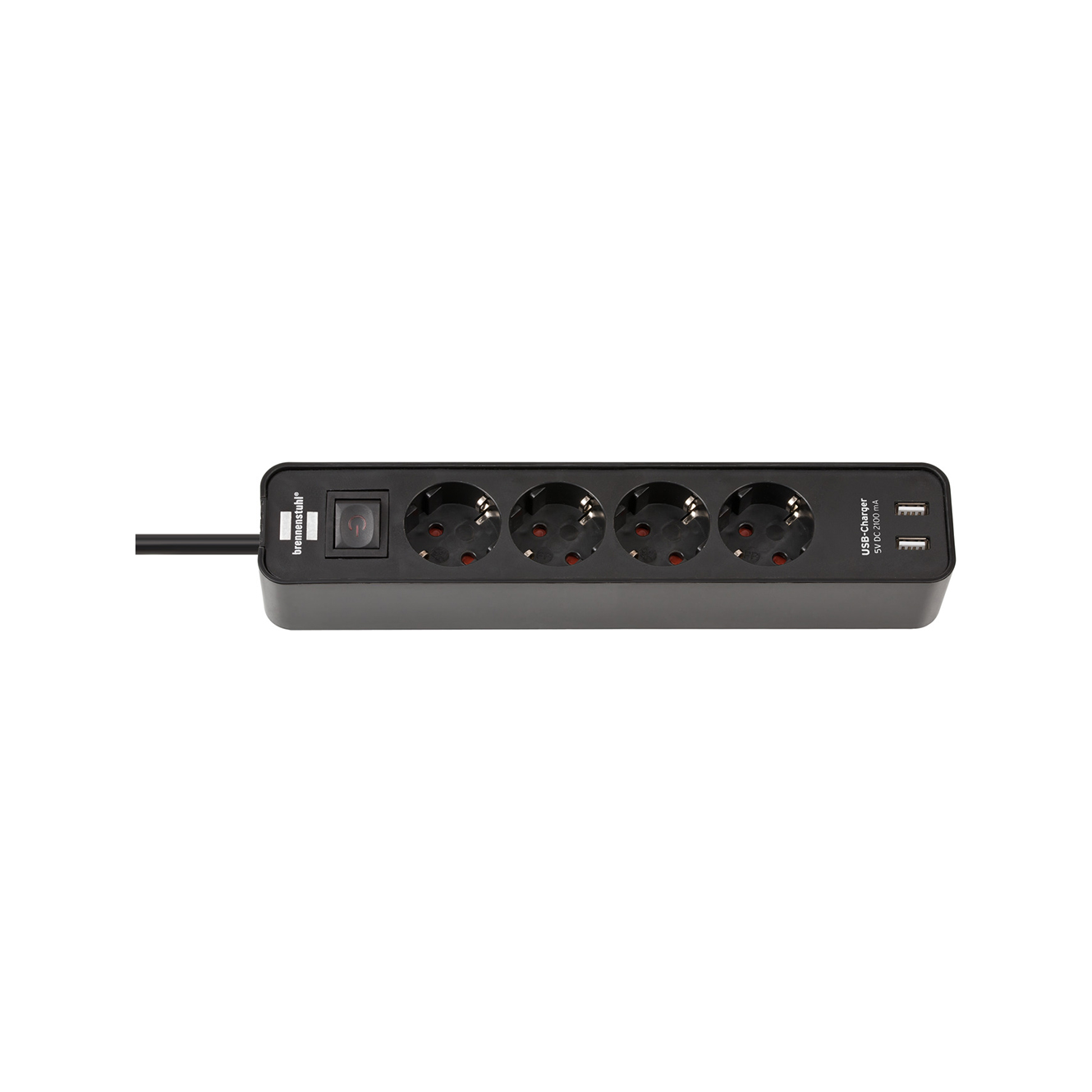 Удлинитель Brennenstuhl Ecolor с переключателем 4 розетки 2 USB кабель 1,5 м H05VV-F 3G1,5 черный 1153240006